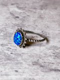 Blue fire opal 925 sz9.25 ring