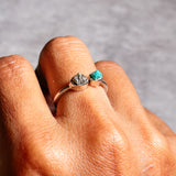 Pyrite turquoise 925 sz7 ring