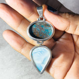 Larimar shattukite 925 pendant