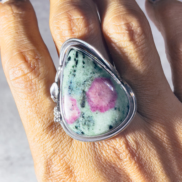 Ruby fuchsite sz9.75 925 ring