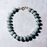 Burmese jade aquamarine gold filled bracelet