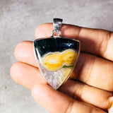 Ocean jasper & quartz 925 pendant