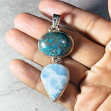 Larimar shattukite 925 pendant