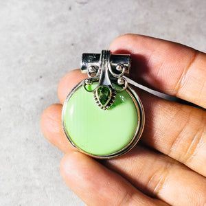 Lemon chrysoprase & peridot 925 pendant