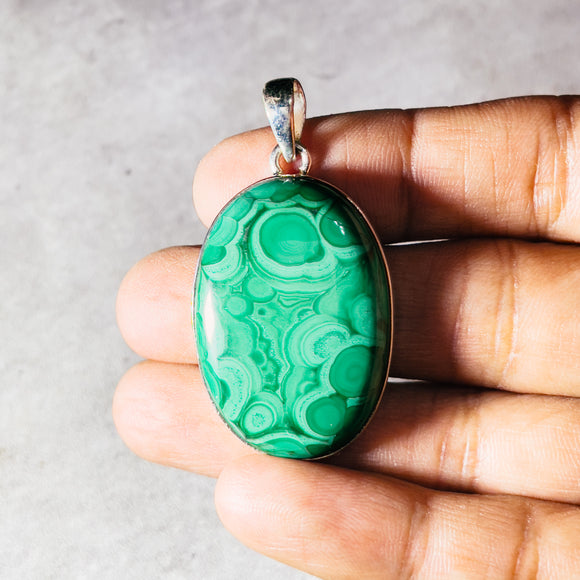 Malachite chrysocolla 925 pendant