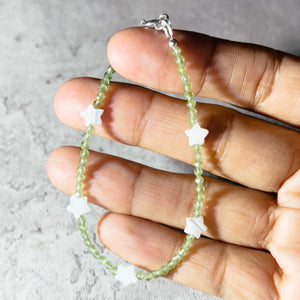 Peridot MOP stars 925 bracelet