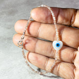 Moonstone evil eye heart 925 bracelet