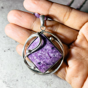 Charoite 925 pendant