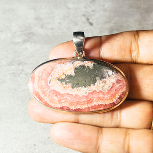 Rhodochrosite pyrite 925 pendant