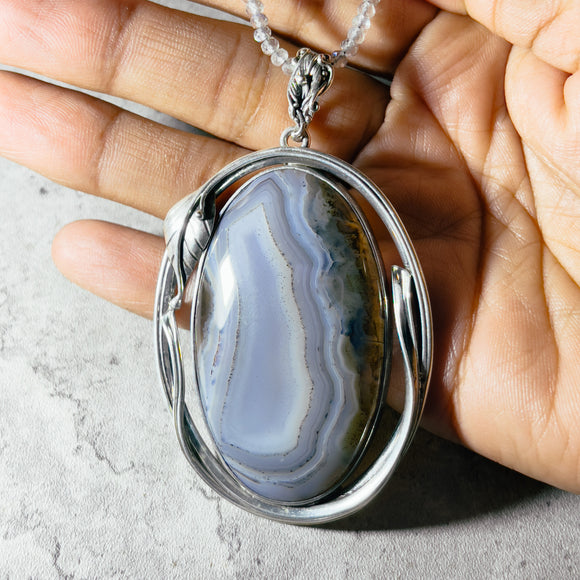 Banded agate 925 pendant