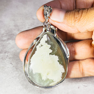 Plume agate 925 pendant