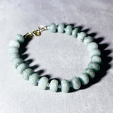 Burmese jade aquamarine gold filled bracelet