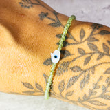 Peridot evil eye hamsa 925 bracelet