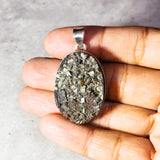 Pyrite basalt 925 pendant