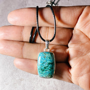 Chrysocolla Malachite 925 pendant