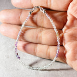 Faceted multi fluorite 925 bracelet