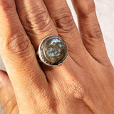 Labradorite moon face 925 sz9 ring