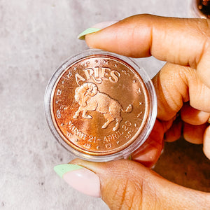 1 ounce copper zodiac coin