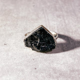 Rough shungite 925 sz9 ring