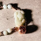 Rose gold pixiu jade adjustable bracelet