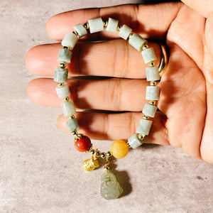 Burmese jade Buddha charm bracelet