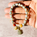 Burmese jade Buddha charm bracelet