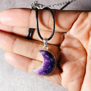 Lepidolite moon 925 pendant