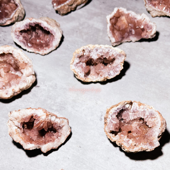 Pink amethyst geode