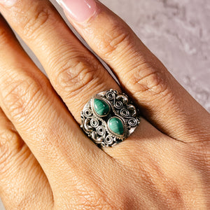 Malachite 925 sz6 ring