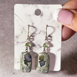 Rainforest opal peridot 925 dangles