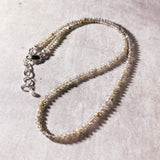 Faceted coated labradorite round 925 necklace