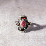 Thulite garnet  925 sz10.5 ring