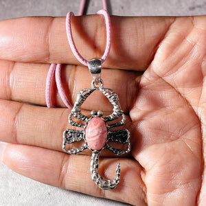 Rhodochrosite scorpion 925 pendant