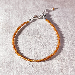 Faceted hessonite garnet 925 bracelet