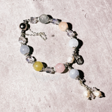 Morganite pearl magnetic bracelet