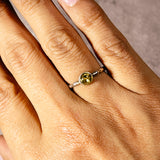 Green Baltic Amber 925 sz7.5 ring