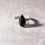 Rough shungite 925 sz7.5 ring