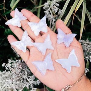 Blue chalcedony butterflies