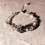 Fluorite paw adjustable bracelet