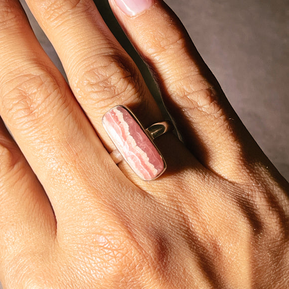 Rhodochrosite 925 sz7.25 ring