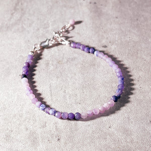 Faceted sugilite round 925 bracelet