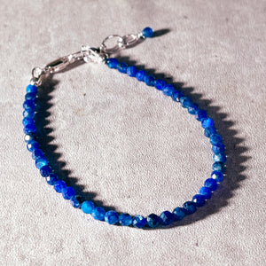 Faceted blue kyanite 925 bracelet