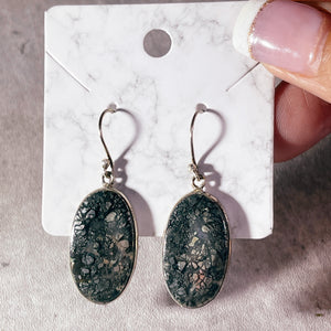 Pyrite in agate 925 dangles