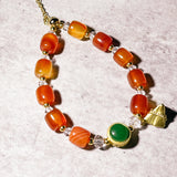 Carnelian jade rice dumpling adjustable bracelet