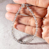 Faceted grey moonstone round 925 bracelet