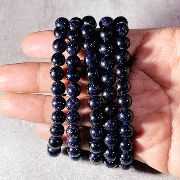 Blue sandstone 8mm stretch bracelet