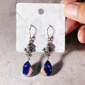 Sodalite skull 925 dangles