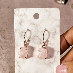 Rose gold Rough morganite 925 dangles