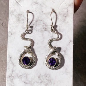 Amethyst snake 925 dangles