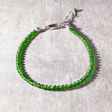 Faceted chrome diopside 925 bracelet